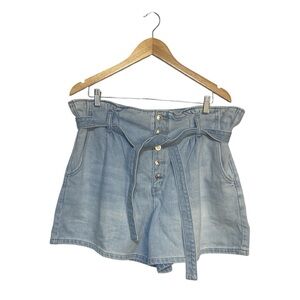 American Eagle Women’s Mom Short Paperbag Waist Tie Belt Hi Rise Button Fly 18